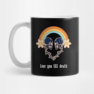 💀💗crazy halloween skull quote design skeleton - love you till deat Mug